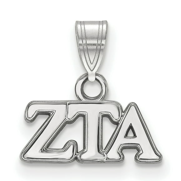 ZTA Sterling Silver LogoArt 18in Official Licensed Greek Sororities Zeta Tau Alpha Medium Pendant w/ Necklace ZTA Sterling Silver LogoArt 18in Official Licensed Greek Sororities Zeta Tau Alpha Medium Pendant w/ Necklace